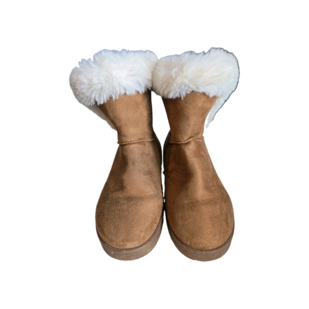 Eva & Zoe Womans Melbourne 350055  Fur Lined Boot Slipoers Size 7 Camel